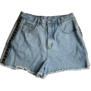 Zana-Di Vintage High Waisted Denim Shorts Hook & Eye Detail  Sz 32” Cutoff Y2k